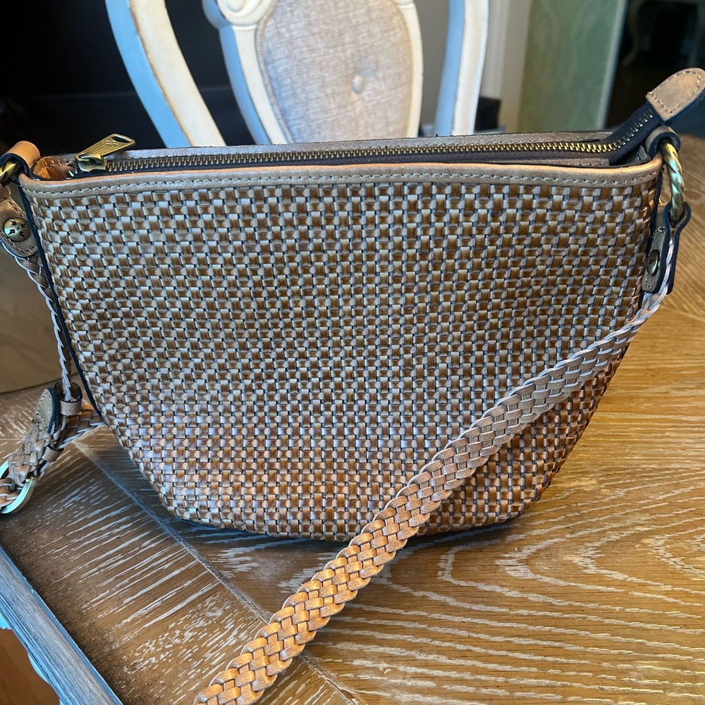 Patricia Nash Woven Tan Crossbody Bag